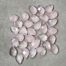07X10MM PEAR CABOCHON ROSE QUARTZ(10PCS/BAG)